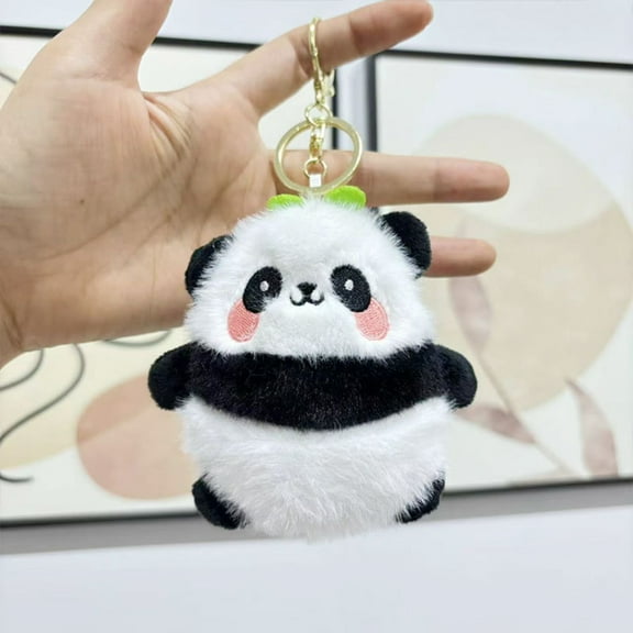 Plush Panda Keychain Stuffed Animal Cute Small Doll Keyring Pendant for Backpacks Car Bags, Soft Kawaii Keychain Accessories, Birthday Gifts for Adults Friends Girls Boys Christmas