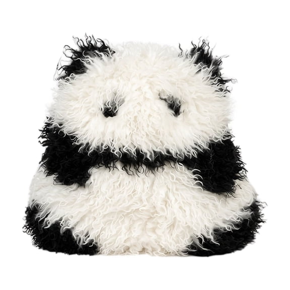 Plush Panda Stuffed Toy, Soft Curly Fur Cute National Treasure Design, 1 Piece, Comfortable Throw Pillow for Kids Room Decoration Perfect Gift for Girls and Panda Lovers Cuddly Nap Companion