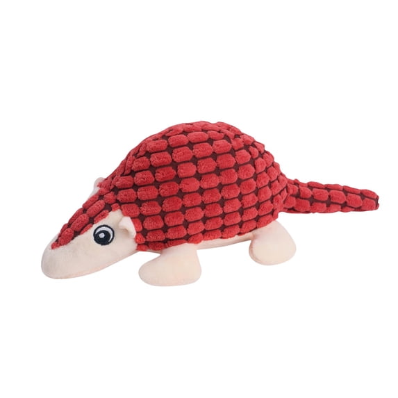 Plush Pangolin Toy - Squeaky Interactive Pet Toy, Soft Stuffed Animal with Sound for Kids - Children's Gift, Red, for Playtime, Cuddling, Pet Chewing