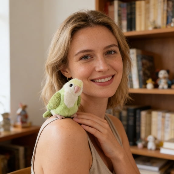 Plush Parrot Stuffed Animal Toy, Cute Bird Figurine Decor, Soft Plushie For Collection & Display, Ideal Gift For Teens & S, Single Piece Stuffed Toy