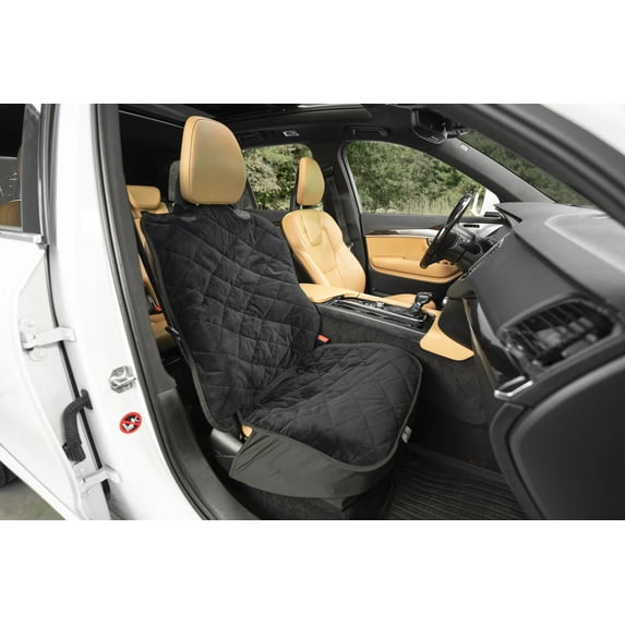 Plush Paws Luxury Velvet Waterproof Nonslip Scratchproof Bucket Car Seat Cover for Cars & SUVs Regular Charcoal