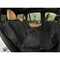 thumbnail image 1 of Plush Paws Products Velvet Convertible Rear Seat Cover | Durable Diamond Stitching | Washable & Waterproof Back Seat Cover | Car, Truck & SUV | Nonslip, Tear Resistant Protection | Regular Charcoal, 1 of 6