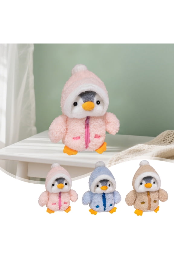 Plush Penguin Stuffed Animal Doll | Soft Furry Toy for Hugging & Snuggling | Collectible Home Décor Gift | Detailed Hoodie Design | Multiple Colors | 9.8” x 5.9” x 3.9” | 1 Pc | Cotton