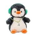 thumbnail image 1 of Plush Penguin Stuffed Animal with Green Headphones, Soft Musical Toy, Cute Gift for Boys Girls, Boys, Girls, Birthday, Nursery Decor, Cuddly Companion, 1 of 5