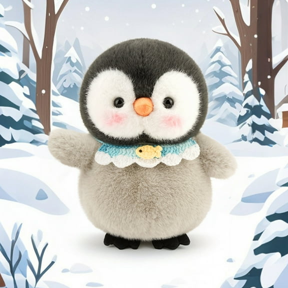 Plush Penguin Stuffed Toy With Red Lobster Accessory, 30Cm Soft & Fluffy Plush Figure With Adorable Blush Cheeks, Safe Eco-Friendly Fabric For Big Kids Teens S Gift
