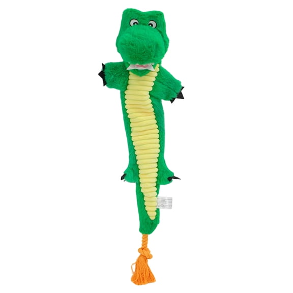 Plush Pet Alligator Snake Toy, Squeaky Cotton Rope Durable Green Interactive Chew Toy, 1 Pack for Medium Small Large Dogs Indoor Outdoor Playtime Teeth Cleaning Bite Resistant Entertainment