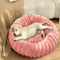 thumbnail image 1 of Plush Pet Bed, Round Dog Cat Bed with High Pile Fur, Machine Washable & Non-Slip Bottom, 16 Inches, 1 of 9