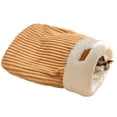 thumbnail image 1 of Plush Pet Sleeping Bag Bed for Indoor Cats and Small Puppies, 360 Windproof Warm Burrow Cave with Foldable Mat, Brown Grey 17.3x14.6 and 21.3x17.7 Inch for Travel Crate Car Seat, 1 of 10