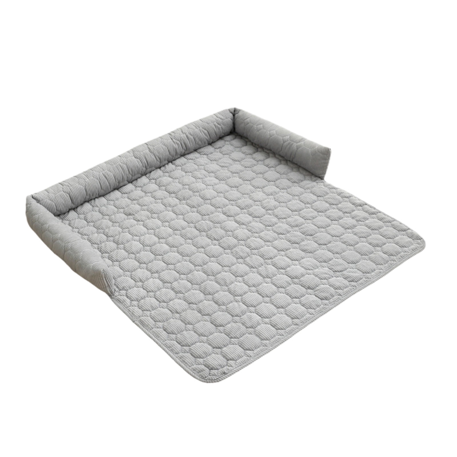 Plush Pet Sofa Bed Cushion Solid Color - Soft Sleeping Nest for Cats Dogs with Stay-in-Place Base, Machine Washable Cover Floor Sofa Furniture Protector