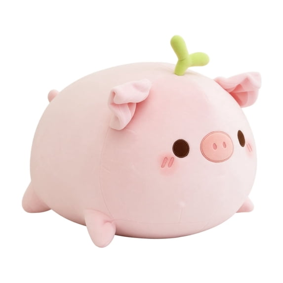 Plush Pig Soft Stuffed Animal with Flower Detail Cuddly Pillow Cushion for Kids Adults Decorative Plushie