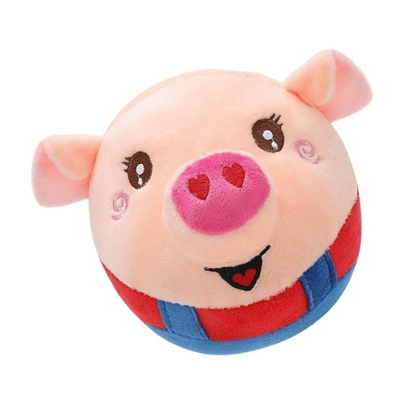 Plush Piggy Dog Toy Vibrating and Bouncing Interactive Entertainment Teasing Ball for and Dogs