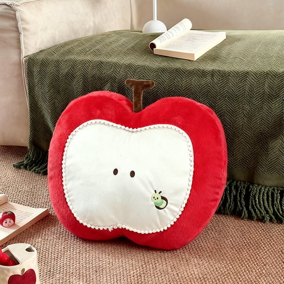 Plush Pillow (Apple) - Soft Stuffed Toy Home Decor Cushion - For Sofa Bed Office Reading Decor