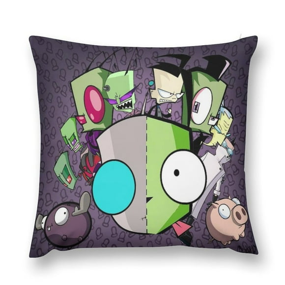 Plush Pillow Case Invader Zim Square Hold Pillow Cover Bedroom Sofa Cushion Office Pillowcase
