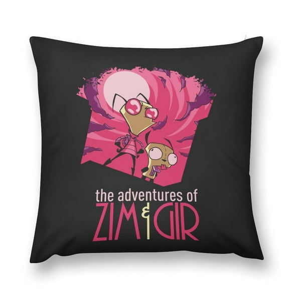 Plush Pillow Case Invader Zim Square Hold Pillow Cover Bedroom Sofa Cushion Office Pillowcase