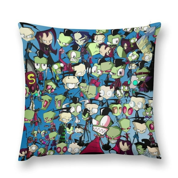 Plush Pillow Case Invader Zim Square Hold Pillow Cover Bedroom Sofa Cushion Office Pillowcase