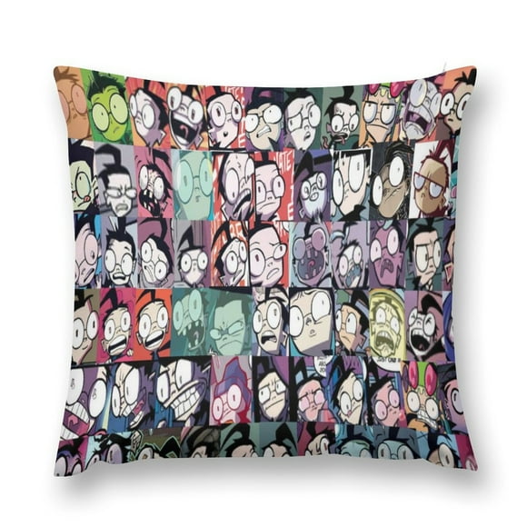 Plush Pillow Case Invader Zim Square Hold Pillow Cover Bedroom Sofa Cushion Office Pillowcase