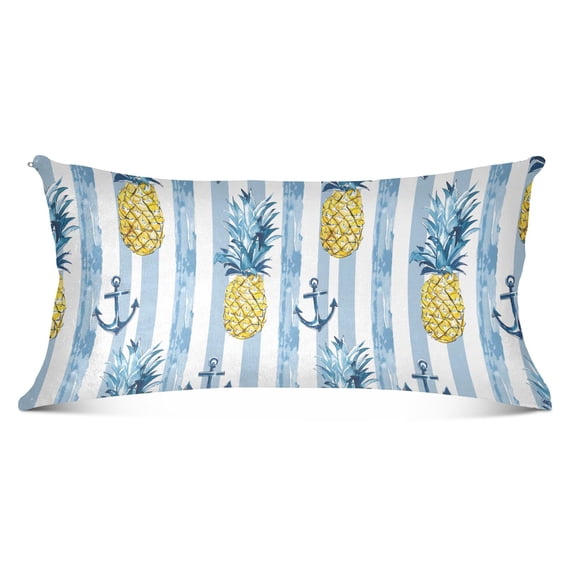 Plush Pillow Cases Body Size Ultra Soft Warm Pillowcases with Zipper Anchor and Pineapple 20"x54"