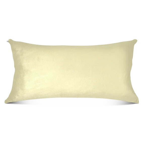 Plush Pillow Cases Body Size Ultra Soft Warm Pillowcases with Zipper Pale Yellow 20"x54"