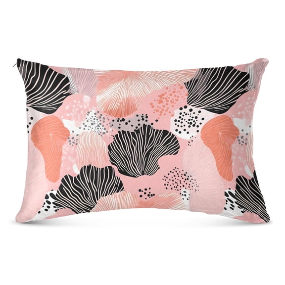 Plush Pillow Cases Queen Size Ultra Soft Warm Pillowcases with Zipper Trendy Hand Drawn Shells 20"x30"