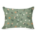thumbnail image 1 of Plush Pillow Cases Standard Size Ultra Soft Warm Pillowcases with Zipper Cute Small Flowers and Leaves 20"x26", 1 of 9