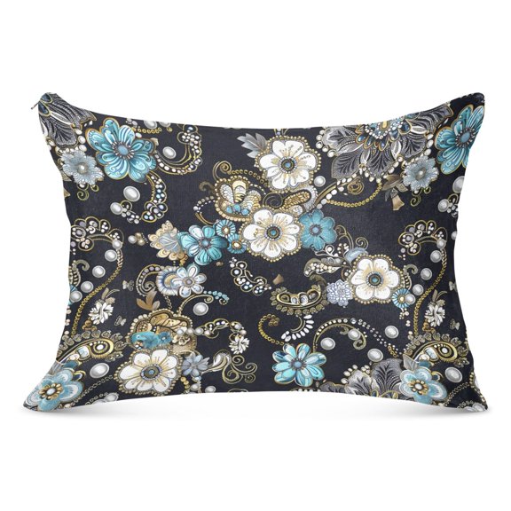 Plush Pillow Cases Standard Size Ultra Soft Warm Pillowcases with Zipper Flower Jewelry 20"x26"