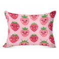 thumbnail image 1 of Plush Pillow Cases Standard Size Ultra Soft Warm Pillowcases with Zipper Lovely Strawberry 20"x26", 1 of 9