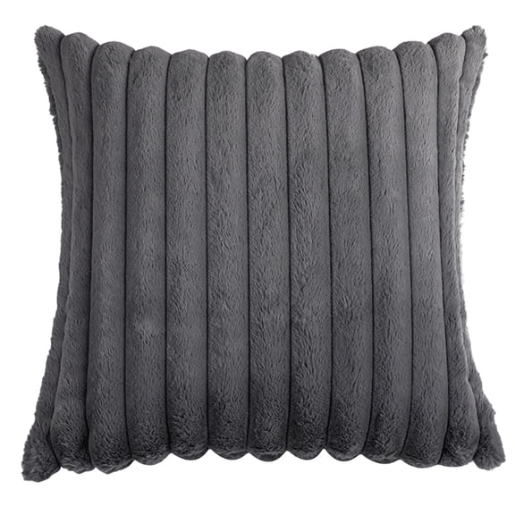 Plush Pillow Cover Dark Gray 15.7 Inch Square 1 Piece Throw Pillow Cover For Couch Sofa Bedroom
