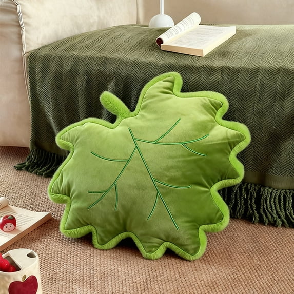 Plush Pillow, Home Decorative Cushion, Soft Throw Pillow For Sofa Bed Living Room Bedroom Office (Green Maple)