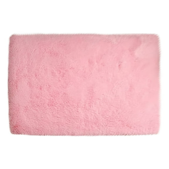 Plush Pink Area Rug 40X60Cm, Non-Slip Backing Washable Carpet for Bedroom Nursery Living Room, Soft Decor for Kids & Adults Tanuke Pink