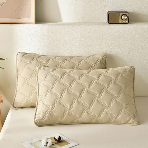 Plush Plaid Quilted Throw Pillow Covers,Super Soft Farmhouse Fluffy Fuzzy Couch Pillow Covers,Bed Pillow Shams,Christmas Pillow Covers Decorative,Washable Pillowcase Fall Winter Pillowcase