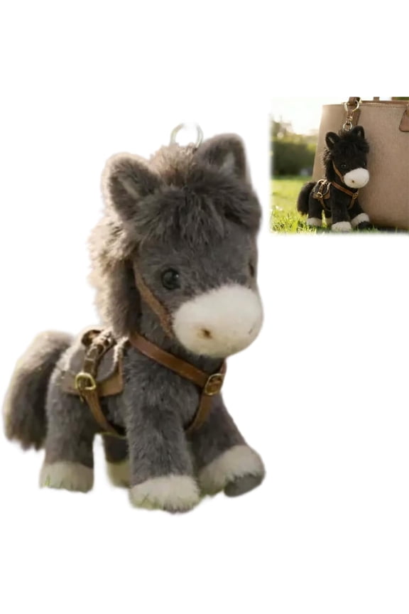 Plush Pony Bag Charm and Keychain, Cute Horse Plush Keychain, Horse Purse Charm Plush, 2026 Year of the Horse Gift