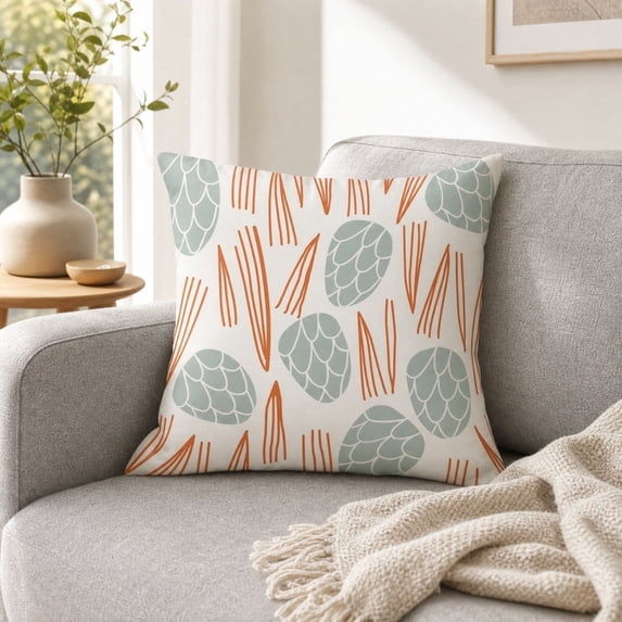 Plush Printed Pillow Cover with Comfortable touch Excellent Home Decoration Supply for Sofa Matching Living Room Layout and Daily Indoor Soft Furnishing