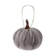 thumbnail image 1 of Plush Pumpkin Pendant Decoration – Soft Velvet Fabric Hanging Ornament for Halloween, Thanksgiving, and Fall Seasonal Displays (Grey), 1 of 9