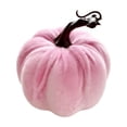 thumbnail image 1 of Plush Pumpkin Pink Faux Velvet 5 Inch Single Piece for Halloween Home Fall Table Decor Seasonal Display, 1 of 6