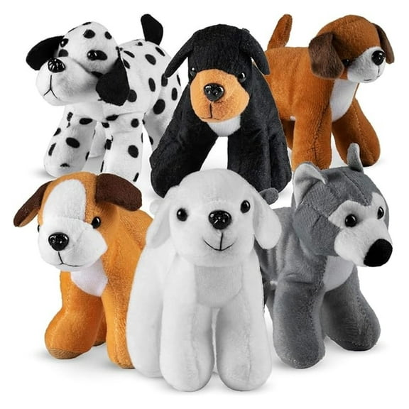 Plush Puppy Dogs - (Pack of 36) 6 Inches Tall Stuffed Animals Bulk Assorted Puppies and Cute Stuffed Plushed Dog Puppies Assortment, Stocking Stuffers