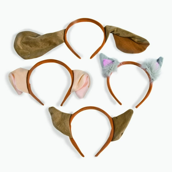 Plush Puppy Ear Headbands (12 Pc) - Party Wear - 12 Pieces