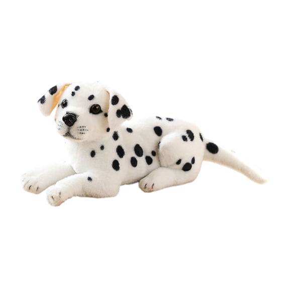 Plush Puppy Toy, Soft Stuffed Animal, Realistic Sleep Companion Doll with Red Ribbon Decoration, Multicolor Cotton Material, 25cm Size, Ideal Birthday and Holiday Gift for Family and Friends