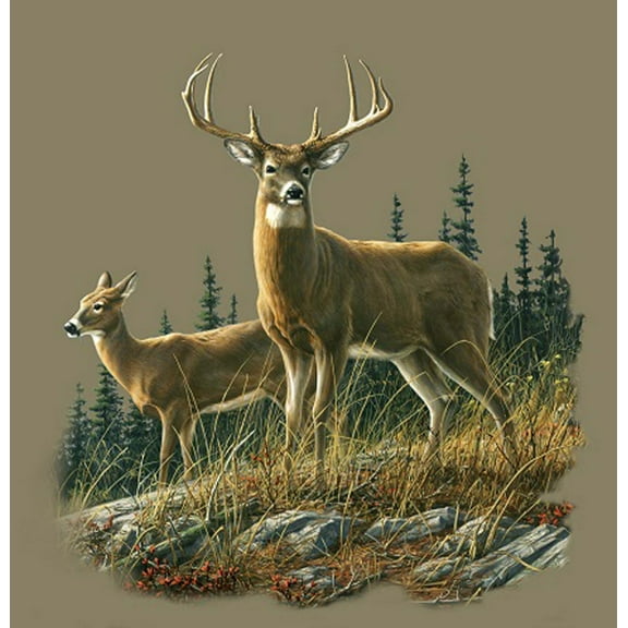 Plush Queen Size Deer Blanket - Extremely Soft - Autumn Whitetails