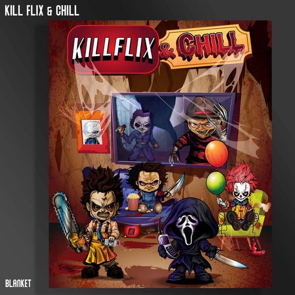 Plush Queen Size Horror Blanket - Extremely Soft - KILL FLIX