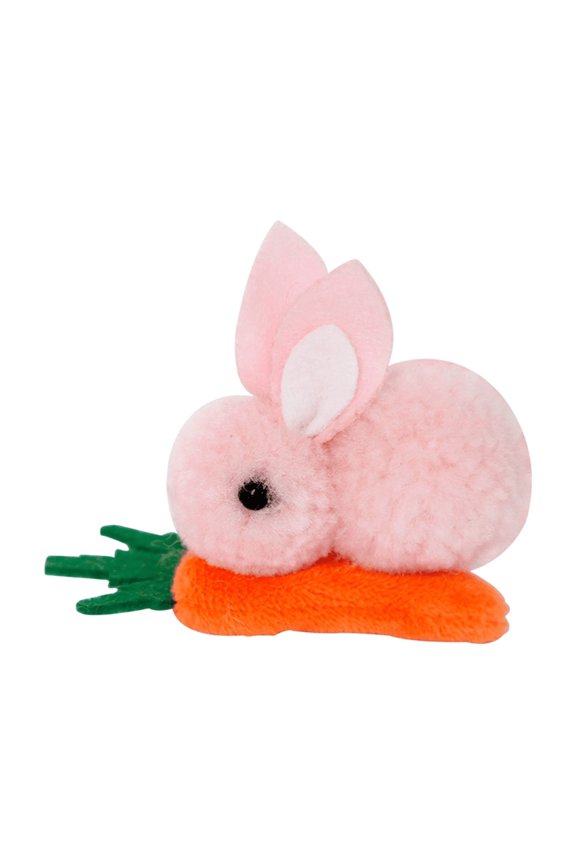 Plush Rabbit Carrot Mouth Hair Clip,3D Stuffed Design With Soft Plush And Carrot Accent For Secure Hair Styling,Perfect For Kids Teens And Cute Style Enthusiasts At Daily Wear