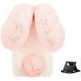 thumbnail image 1 of Plush Rabbit Case Compatible with Google Pixel 6,Fluffy Fuzzy Cute 3D Bunny Ears Soft Warm Case Faux Fur Shockproof TPU Back Cover with Bling Diamond Chic Bowknot,Pink and White, 1 of 1