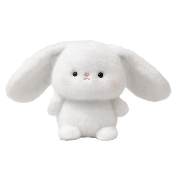 Plush Rabbit Doll, Cute White Fluffy, 1 Pack Small 5.5 inch Desktop Companion Figurine, Perfect Home Office Tabletop Decor Gift for Kids and Bunny Lovers