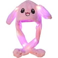 thumbnail image 1 of Animal Hat with Ears Moving Jumping Pop Up Beating Hat Plush Holiday Cosplay Dress Up Funny Gift for Kids(Light Up Pink Rabbit), 1 of 7
