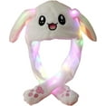 thumbnail image 1 of Animal Hat with Ears Moving Jumping Pop Up Beating Hat Plush Holiday Cosplay Dress Up Funny Gift for Kids(Light Up White Rabbit), 1 of 7