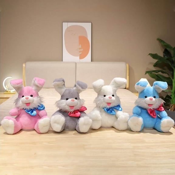 Plush Rabbit Interactive Easter Bunny Stuffed Animal with Music Waving and Singing Soft Plush Toy with Floppy Ears for Kids Birthday Gifts(1-Piece) Rkxzt