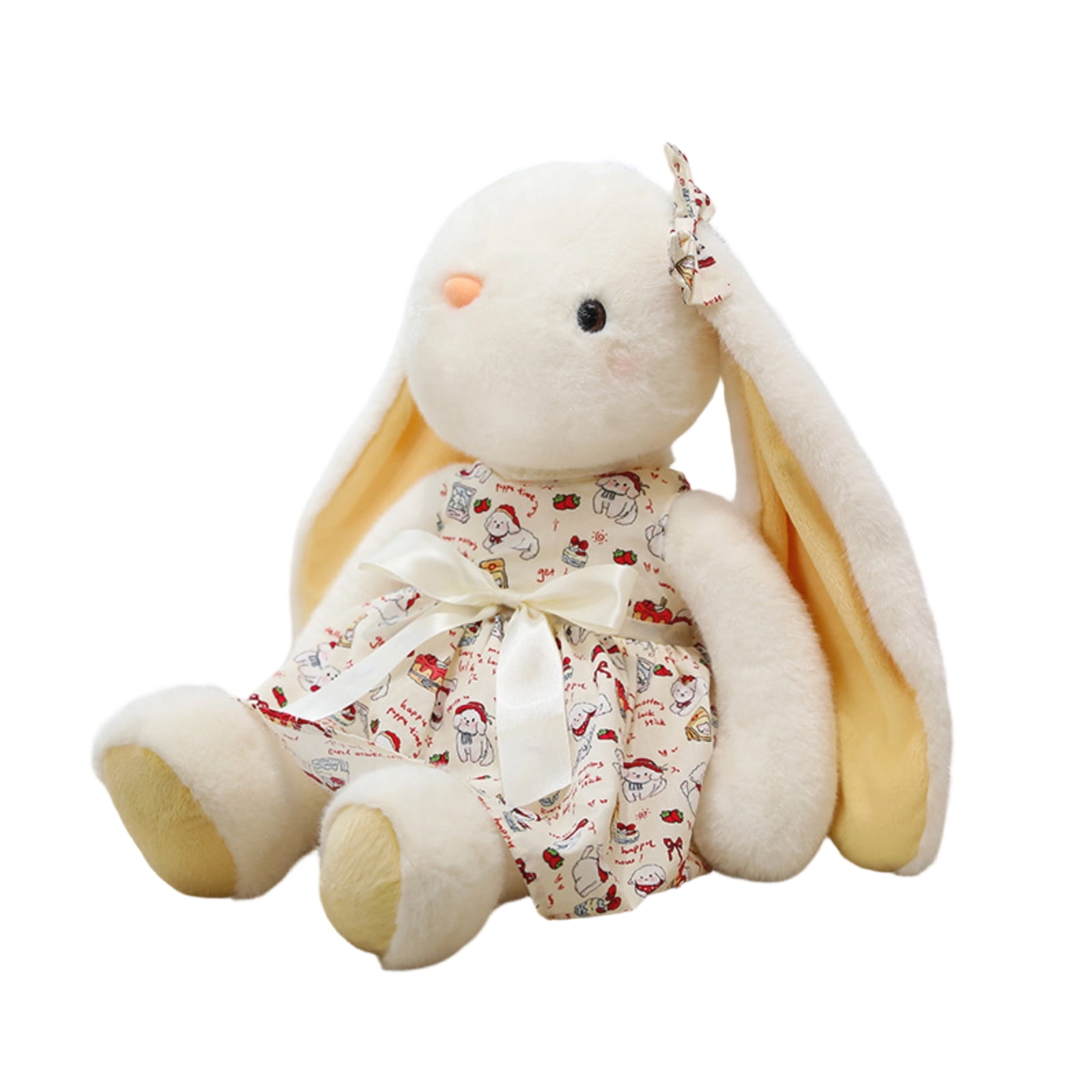 Plush Rabbit Stuffed Animal, Soft Floppy Bunny Toy for Girls Boys, Cute Easter Bunny Doll for Bedroom Decor, Hugging Pillow Gift 18 inch White