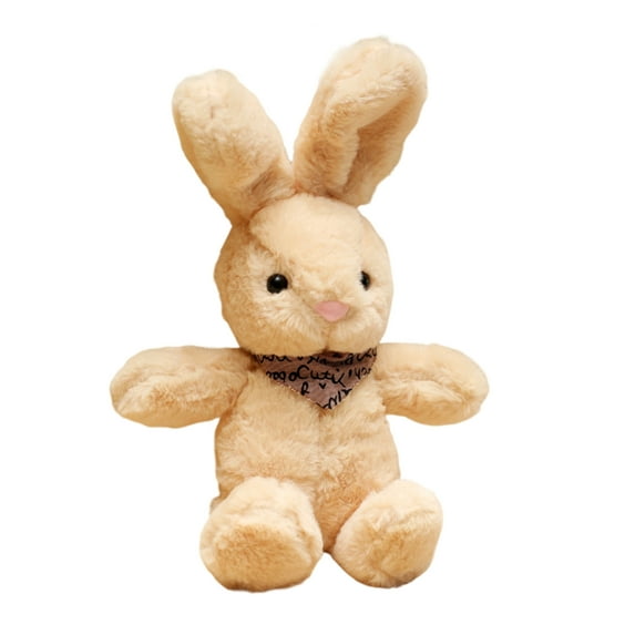 Plush Rabbit Stuffed Animal Soft Toy with Bandana for Children and Adults Huggable Bunny Doll for Home or Office Decor