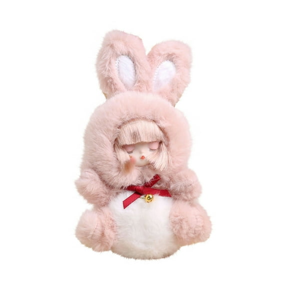 Plush Rabbit Stuffed Animal Toy With Soft Fluffy Texture, Cute Bow And Bell Details For Enhanced Playfulness, Safe Non-Toxic Materials For Safe Interaction With Big Kids And