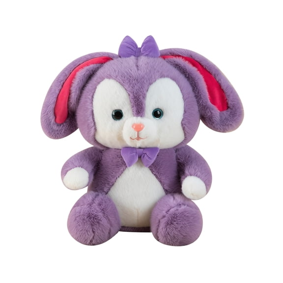 Plush Rabbit Stuffed Animal, Ultra Soft Cute Purple Bunny Plush Toy with Bows, 1 Pack 12.0 Inch Fluffy Cuddly Plush Figure, for Kids Toddlers Friends Birthday Gift Home Bed Sofa Decor