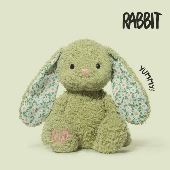 Plush Rabbit Toy—Ultra-Soft Stuffed Rabbit Doll, 15-Inch Adorable Rabbit Plush Toy, Perfect Gift for Girls, Boys, and Children, Birthday Present, Easter Basket Filler (Green)